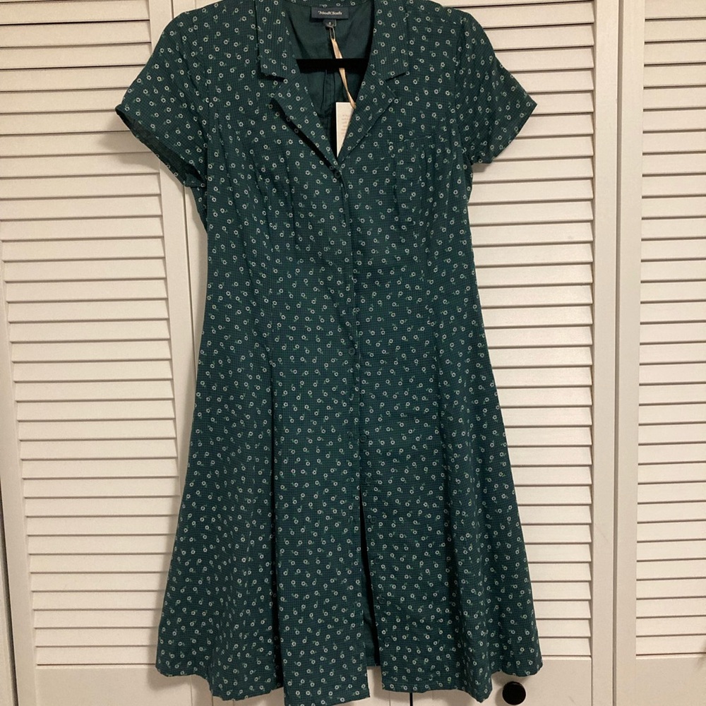 Modcloth Teal Floral Midi Dress
